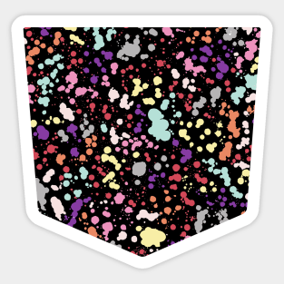 Pocket - Splatter Dots Multicolored Black Sticker